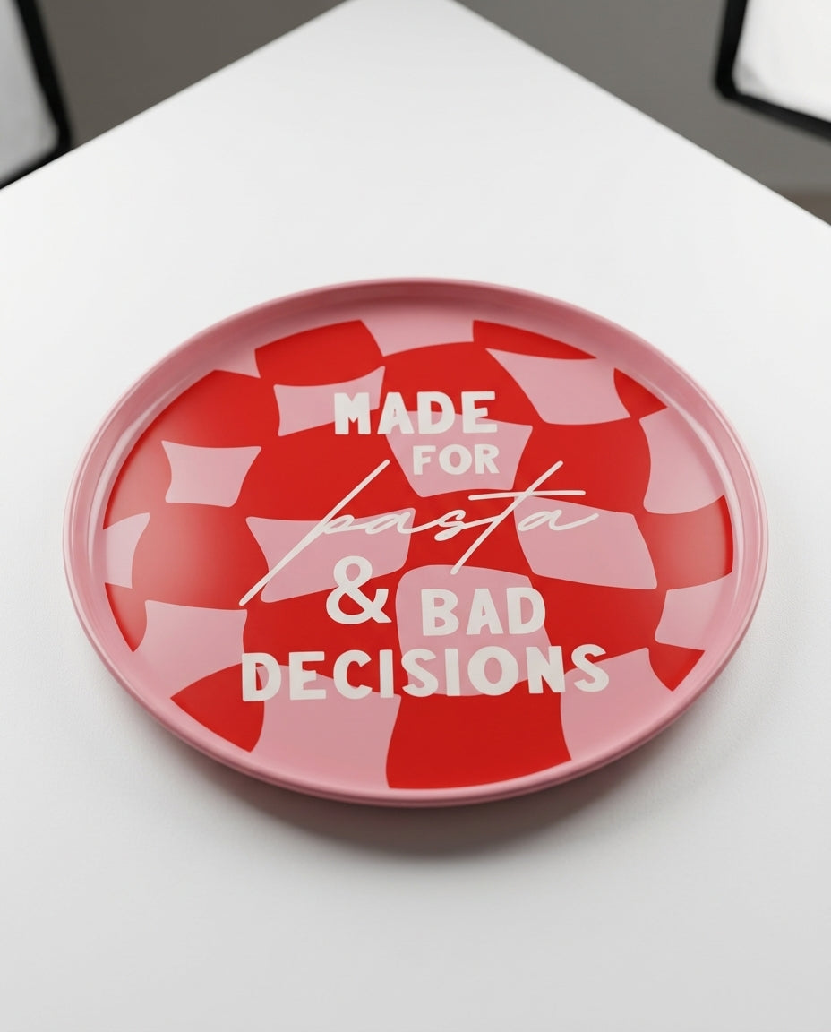 Pasta & Bad Decisions – Ceramic Dinner Plate
