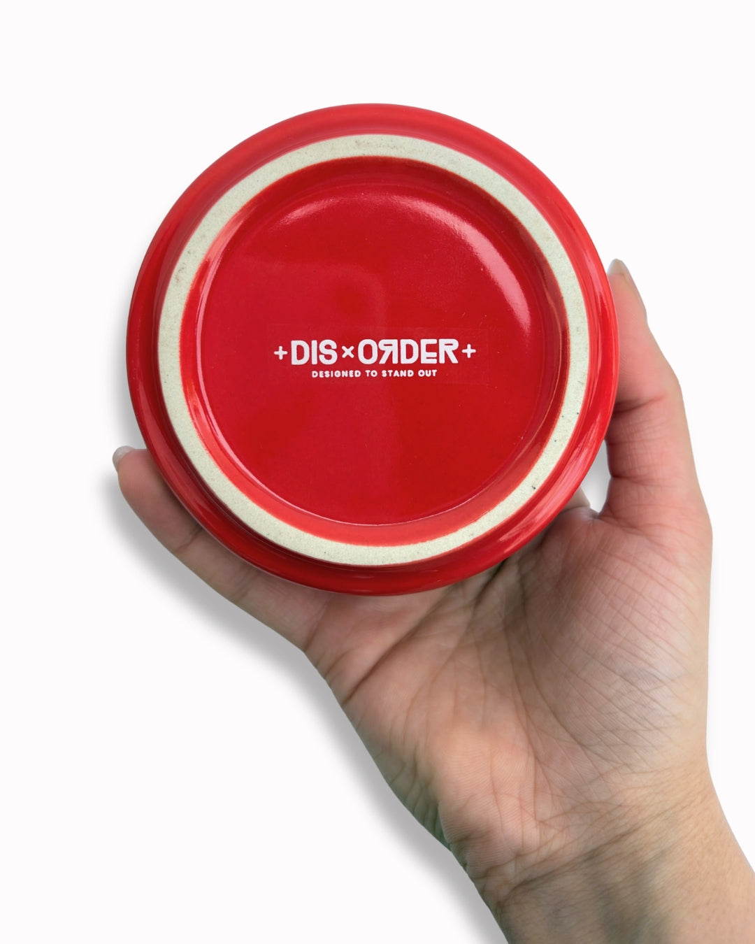 Bottom of DISORDER ceramic ashtray designed to stand out branding